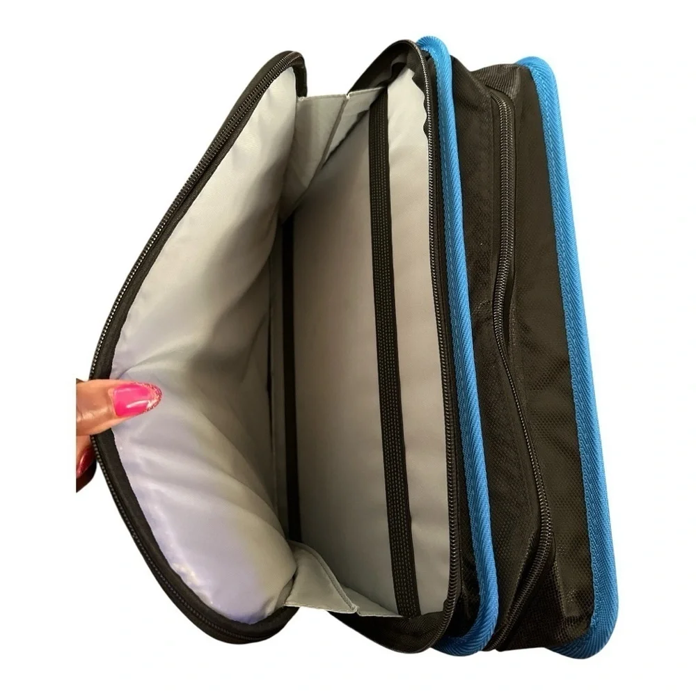 ViVin Blue Zipper Binder 2” Ring w/ Strap & Handle – 450 Sheet Capacity